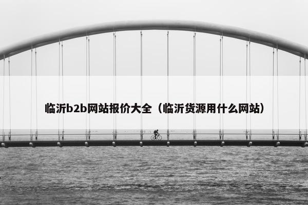 临沂b2b网站报价大全（临沂货源用什么网站）