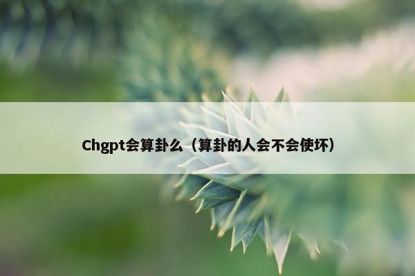 Chgpt会算卦么（算卦的人会不会使坏）