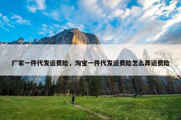 厂家一件代发运费险，淘宝一件代发运费险怎么弄运费险