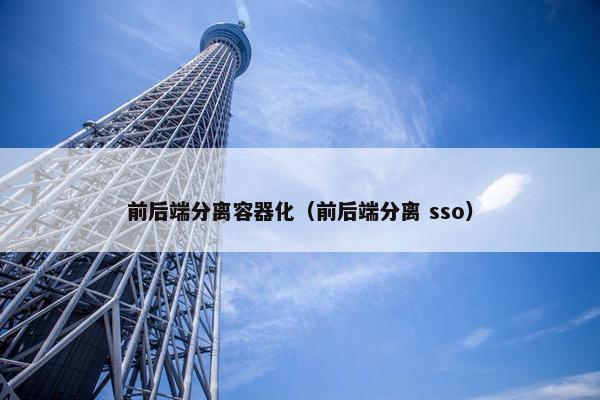 前后端分离容器化（前后端分离 sso）