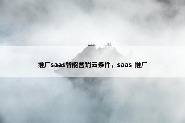 推广saas智能营销云条件，saas 推广