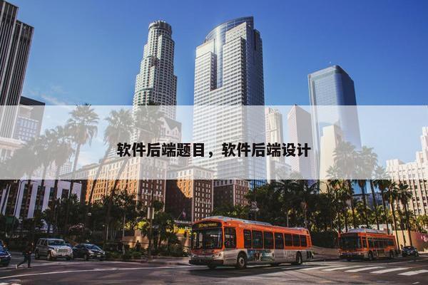 软件后端题目，软件后端设计