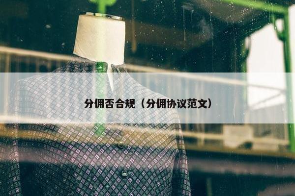 分佣否合规（分佣协议范文）