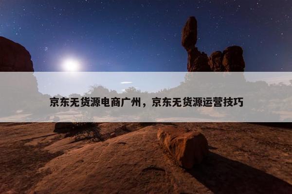 京东无货源电商广州，京东无货源运营技巧