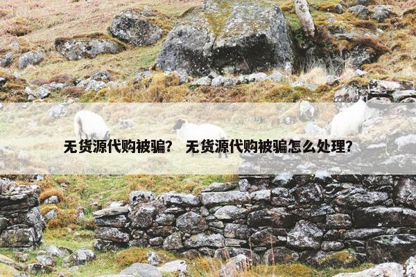无货源代购被骗？ 无货源代购被骗怎么处理？