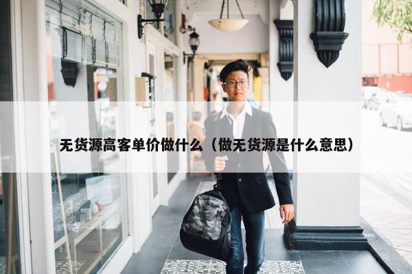 无货源高客单价做什么（做无货源是什么意思）