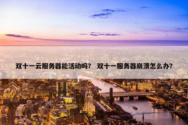双十一云服务器能活动吗？ 双十一服务器崩溃怎么办？