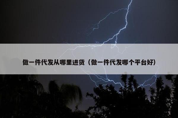 做一件代发从哪里进货（做一件代发哪个平台好）
