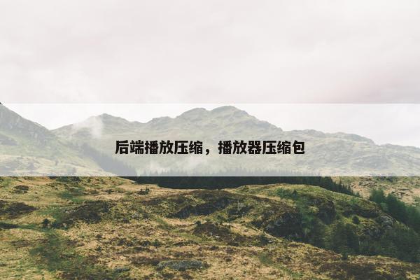后端播放压缩，播放器压缩包
