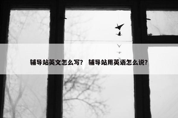 辅导站英文怎么写？ 辅导站用英语怎么说？