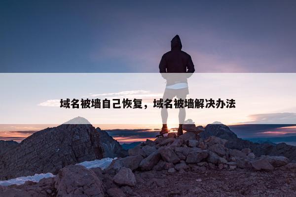 域名被墙自己恢复，域名被墙解决办法