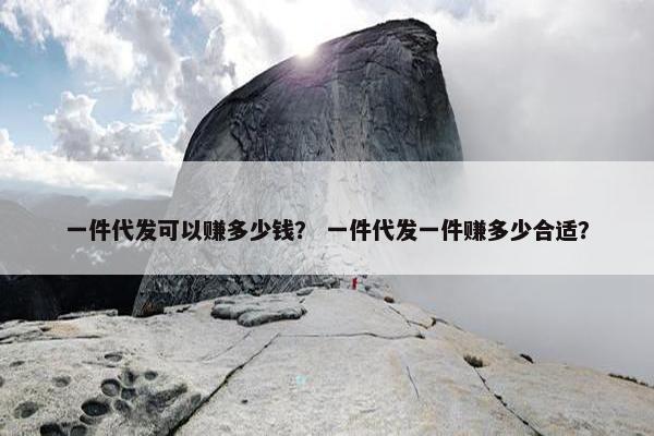 一件代发可以赚多少钱？ 一件代发一件赚多少合适？