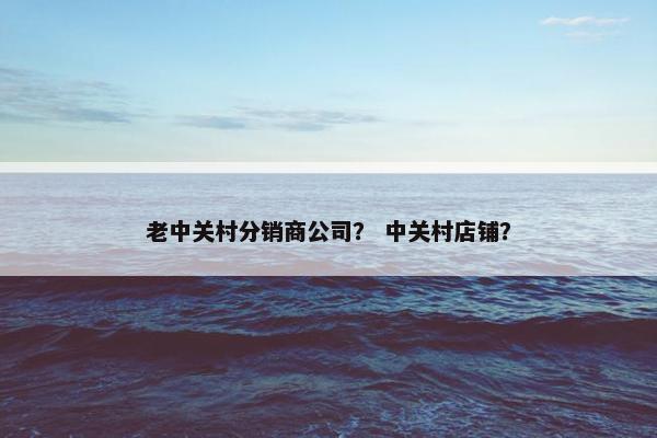 老中关村分销商公司？ 中关村店铺？