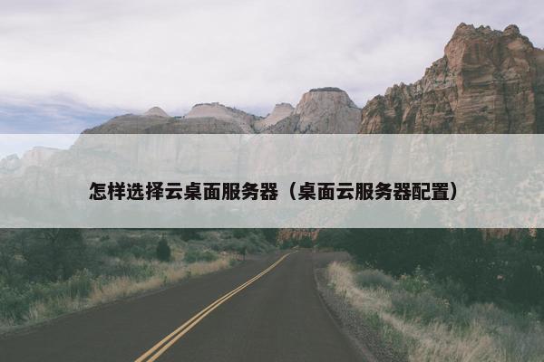 怎样选择云桌面服务器（桌面云服务器配置）