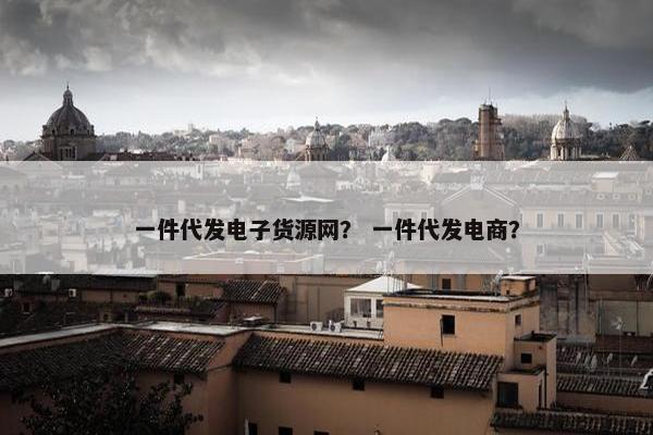一件代发电子货源网？ 一件代发电商？