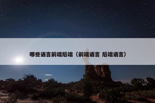 哪些语言前端后端（前端语言 后端语言）