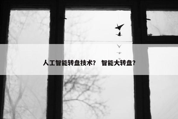 人工智能转盘技术？ 智能大转盘？