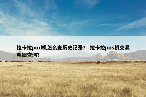 拉卡拉pod机怎么查历史记录？ 拉卡拉pos机交易明细查询？
