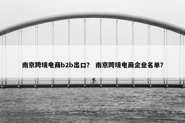 南京跨境电商b2b出口？ 南京跨境电商企业名单？
