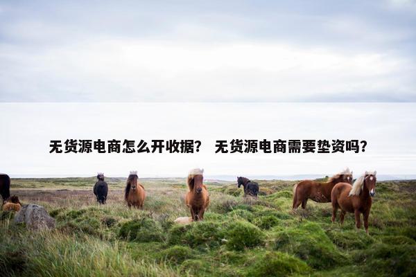 无货源电商怎么开收据？ 无货源电商需要垫资吗？