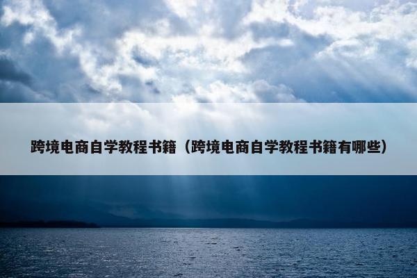 跨境电商自学教程书籍（跨境电商自学教程书籍有哪些）