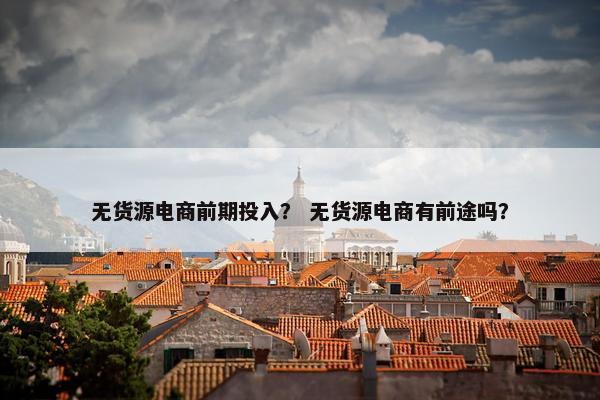 无货源电商前期投入？ 无货源电商有前途吗？