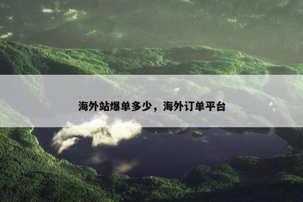 海外站爆单多少，海外订单平台