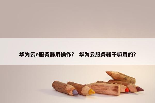 华为云e服务器用操作? 华为云服务器干嘛用的?