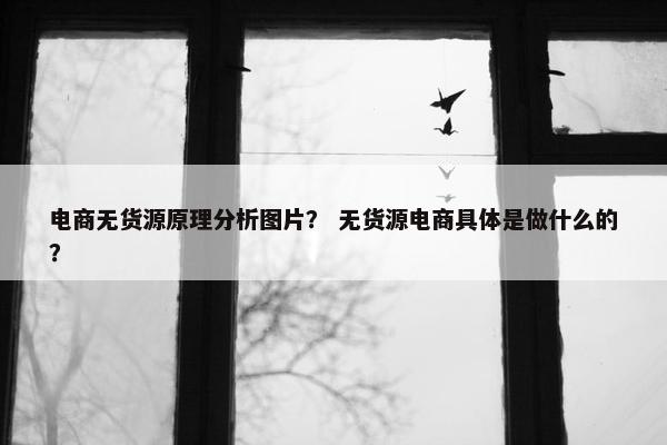 电商无货源原理分析图片? 无货源电商具体是做什么的?