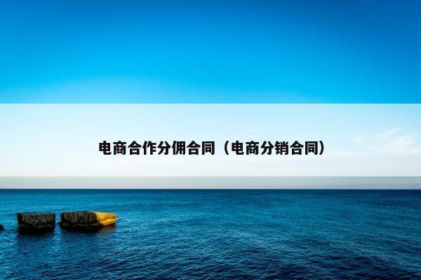 电商合作分佣合同(电商分销合同)