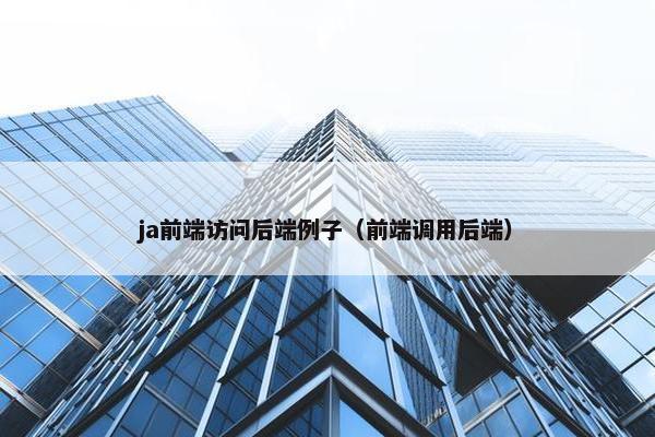 ja前端访问后端例子(前端调用后端)