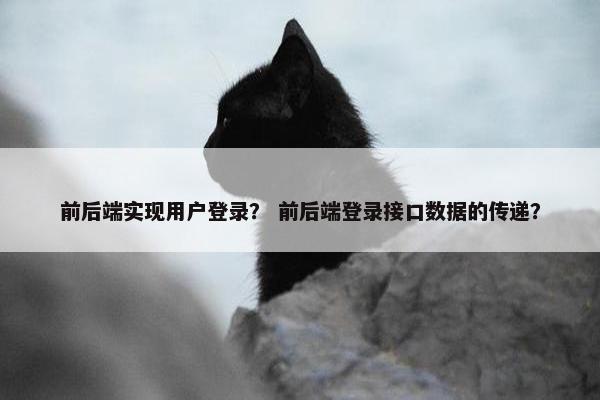 前后端实现用户登录? 前后端登录接口数据的传递? 前后端实现用户登录? 前后端登录接口数据的传递?