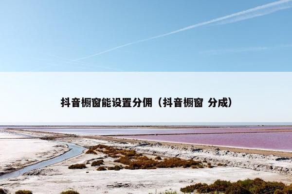 抖音橱窗能设置分佣(抖音橱窗 分成)