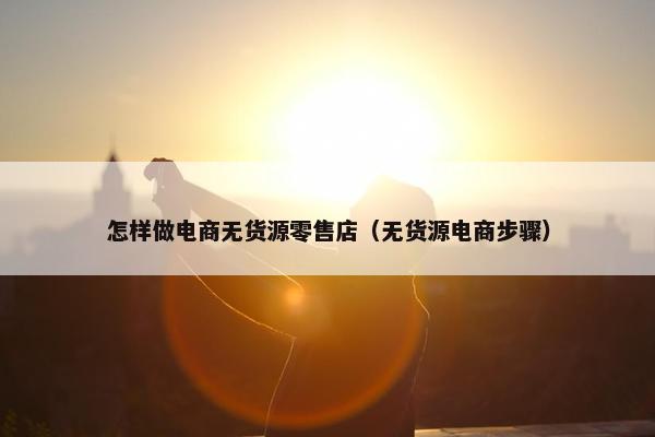 怎样做电商无货源零售店(无货源电商步骤)