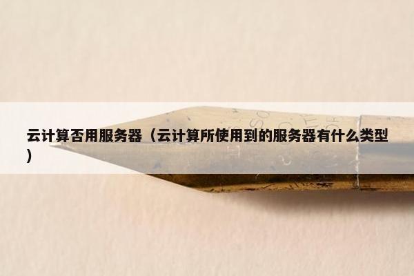 云计算否用服务器(云计算所使用到的服务器有什么类型)