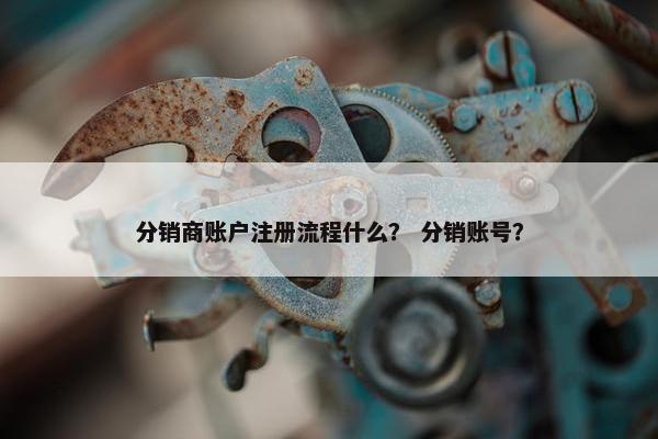 分销商账户注册流程什么？ 分销账号？