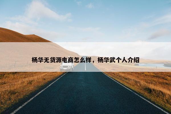 杨华无货源电商怎么样,杨华武个人介绍