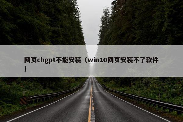 网页chgpt不能安装（win10网页安装不了软件）