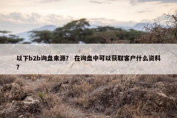 以下b2b询盘来源？ 在询盘中可以获取客户什么资料？