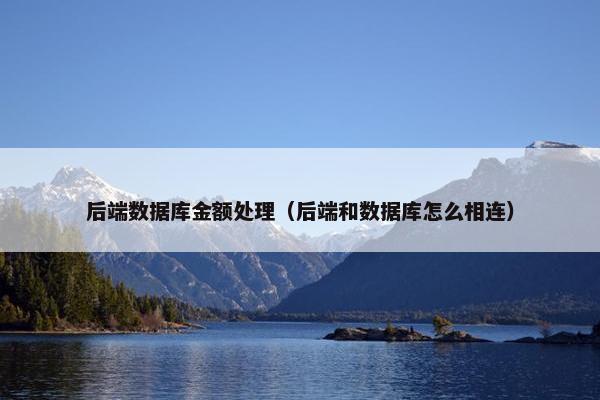 后端数据库金额处理（后端和数据库怎么相连）