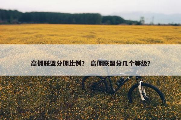 高佣联盟分佣比例? 高佣联盟分几个等级? 高佣联盟分佣比例? 高佣联盟分几个等级?