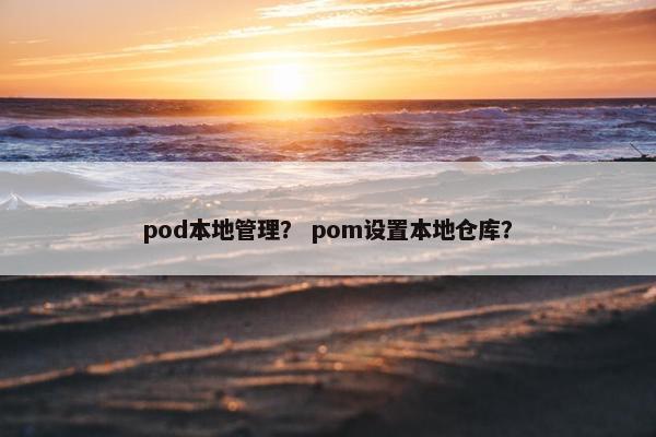 pod本地管理？ pom设置本地仓库？
