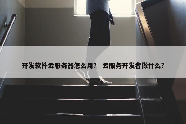 开发软件云服务器怎么用？ 云服务开发者做什么？