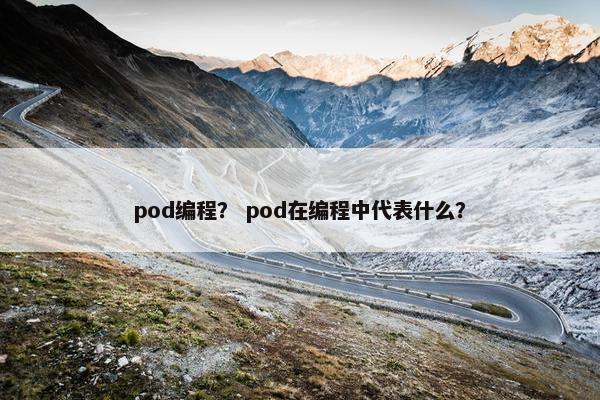 pod编程？ pod在编程中代表什么？