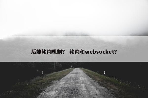 后端轮询机制？ 轮询和websocket？