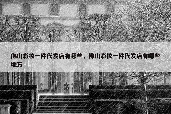 佛山彩妆一件代发店有哪些，佛山彩妆一件代发店有哪些地方