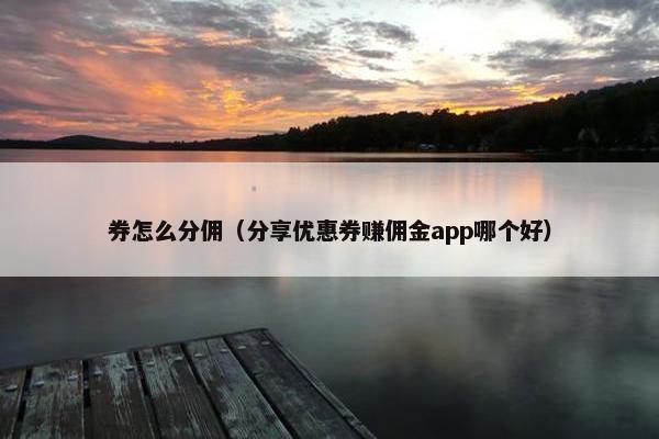 券怎么分佣（分享优惠券赚佣金app哪个好）