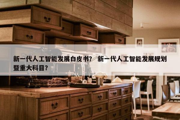 新一代人工智能发展白皮书？ 新一代人工智能发展规划暨重大科目？