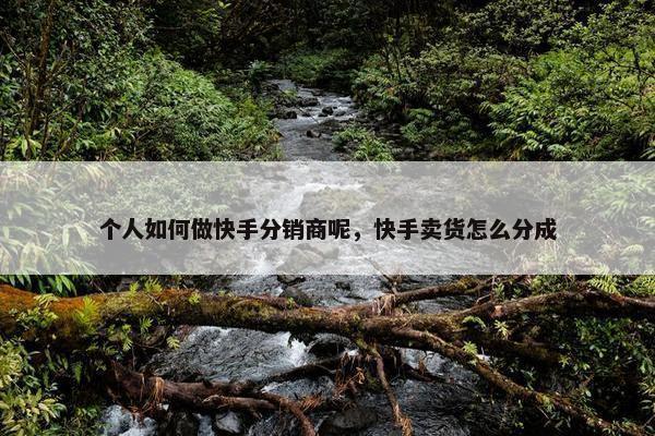个人如何做快手分销商呢，快手卖货怎么分成