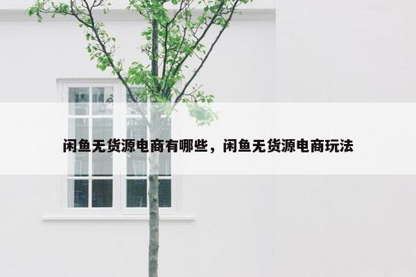 闲鱼无货源电商有哪些，闲鱼无货源电商玩法